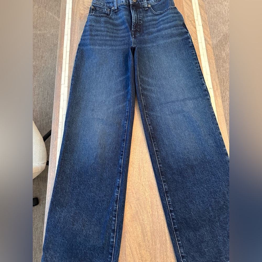 Madewell The Perfect Vintage Wide-Leg Jean Dark Blue Nighthawk Wash (Size 25) - Picture 9 of 14